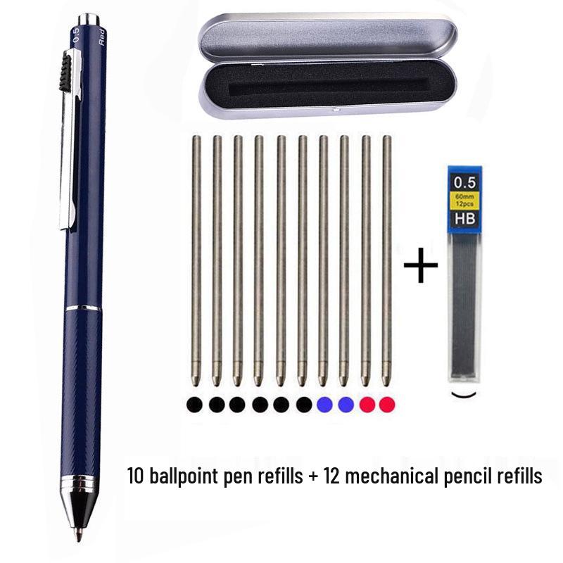 4-in-1 Multifunktionsstift: Mehrfarbiger Kugelschreiber, Druckbleistift, Gelstift mit Schwerkraft-Sensor-Technologie
