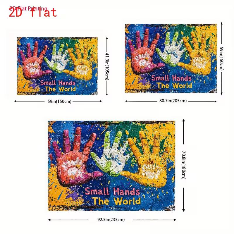 2D Classroom Banner, "Small Hands The World" Party & Live Background