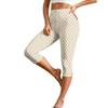 Women’s Elastic Waist Slim Fit Split Hem Capri Pants Casual Polka Dot Print Relaxed Style Lightweight Fabric