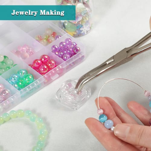 SPEEDWOX Mini Needle-Nose Pliers, Long Bent-Nose Pliers, Needle Remover Pliers, Tweezers, Bent-Nose Pliers, Long Type Wire Craft Pliers with Cutting B