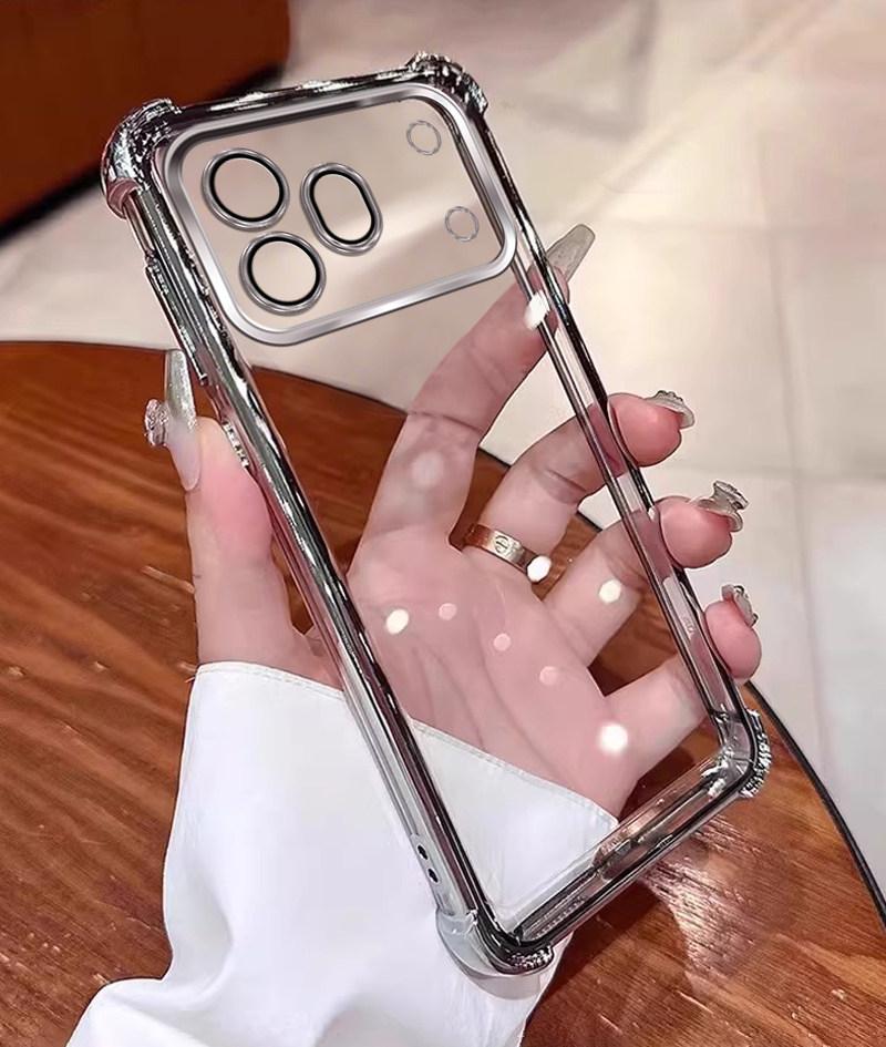 For Honor 600 Pro Cases Plating Lens Protection Film Phone Case For Honor 600 Pro Transparent Airbag Protection Case Bumper