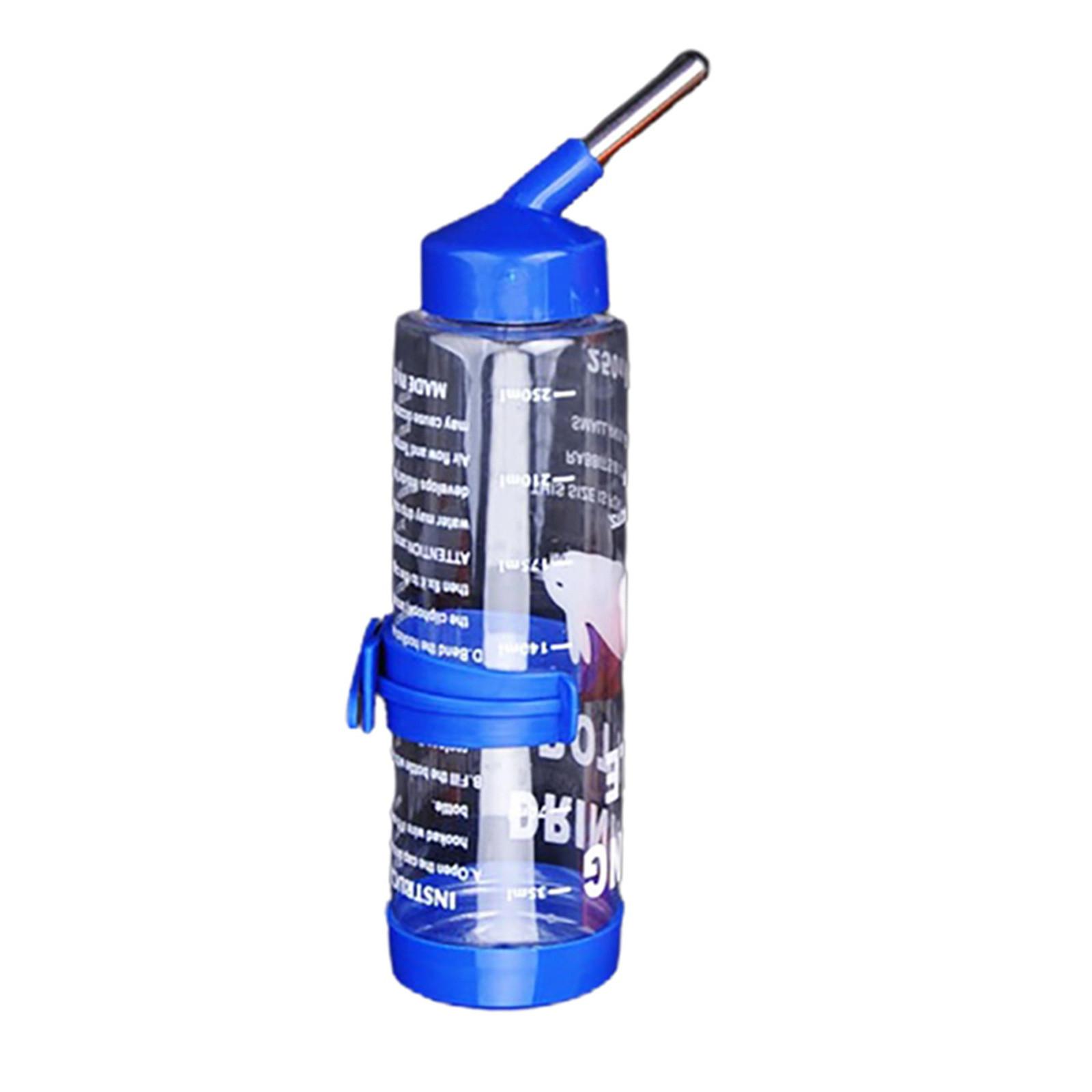 

Бутылка для воды для домашних животных, подвесная бутылочка для питья воды, без капель, автоматическая поилка для маленьких домашних животных, система полива (250мл) синий