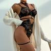 Sexy Lingerie Three-Piece Lace with Halter Foot Ring