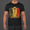 T-shirt de Football Noir Belgique 2026, Maillot de Football Drapeau de la Belgique Double Face, Maillot de Fan Imprimé Face et Dos, T-shirt Graphique Époque Coupe du Monde