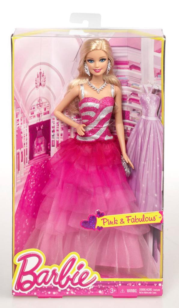 Barbie Sparkly Pink Frill Dress Barbie' (BFW18)