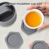 Reusable Heat Resistant Coaster Hexagonal Shape Antislip Design Drink Cup Mats Includes Compacts Holder For Kitchen Desk