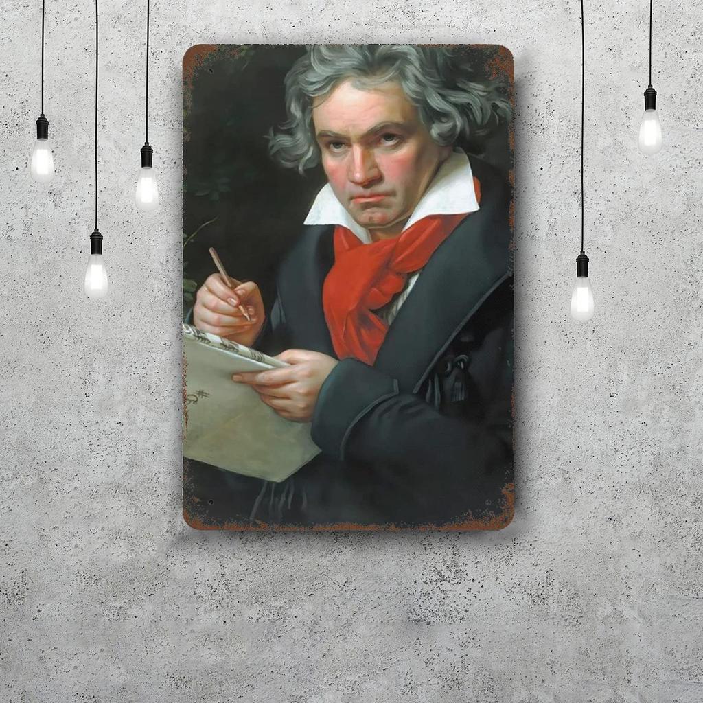 Segni Metallica Ludwig van Beethoven Decorazione Murale Segni di Latta Vintage Poster Metallica del Capitano Decorazione per Bar Pub Club Decorazione Murale