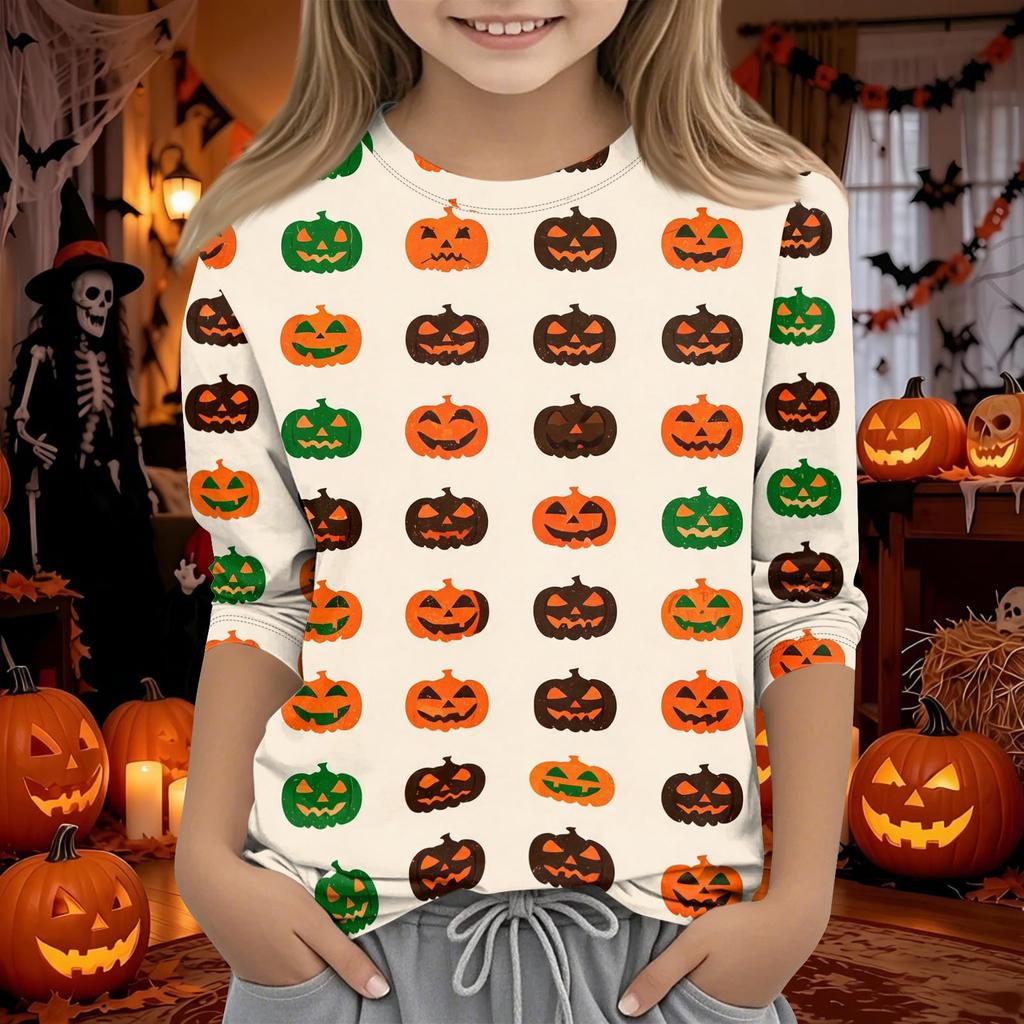 Kids Halloween 3/4 Sleeve T-Shirt for Boys and Girls