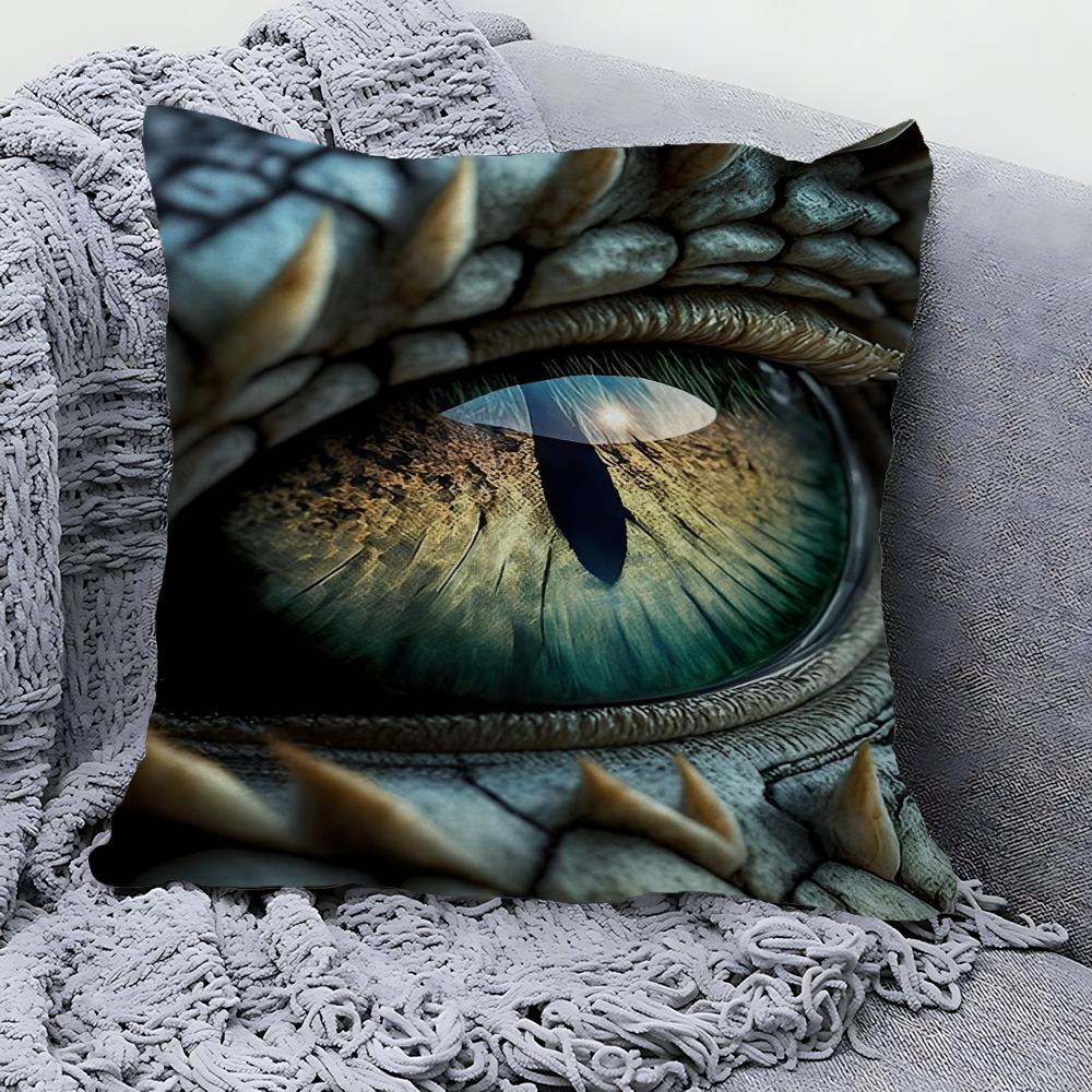 Dragon Eyes Pillow Covers Cartoon Sofa Decorative Home Double-sided Printing Short Plush Cute Cushion Cover