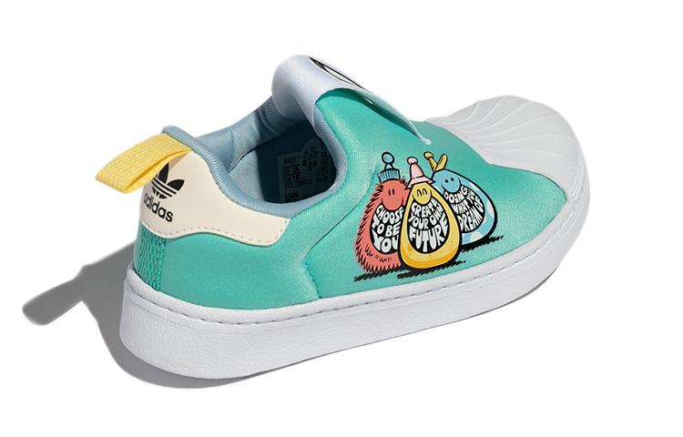 Kevin Lyons X Adidas Originals SUPERSTAR 360 Low Top Skateboard Shoes Green White Children Aged 3 7 Years Old H02737