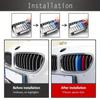 1 set 3 st M-Färg För BMW Grillinsats Lister Rand Bilgrill Trim Klämma För 3-serien F30 2013-2019