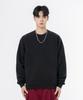 MOZMOZ Terry Brushed Pigment Backstitch Oversized Sweatshirt Black