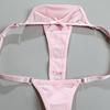 Women's Thong Adjustable Waistband Glossy Satin Solid Color Underwear Low Waist Smooth Silk Bowknot Female Underpants