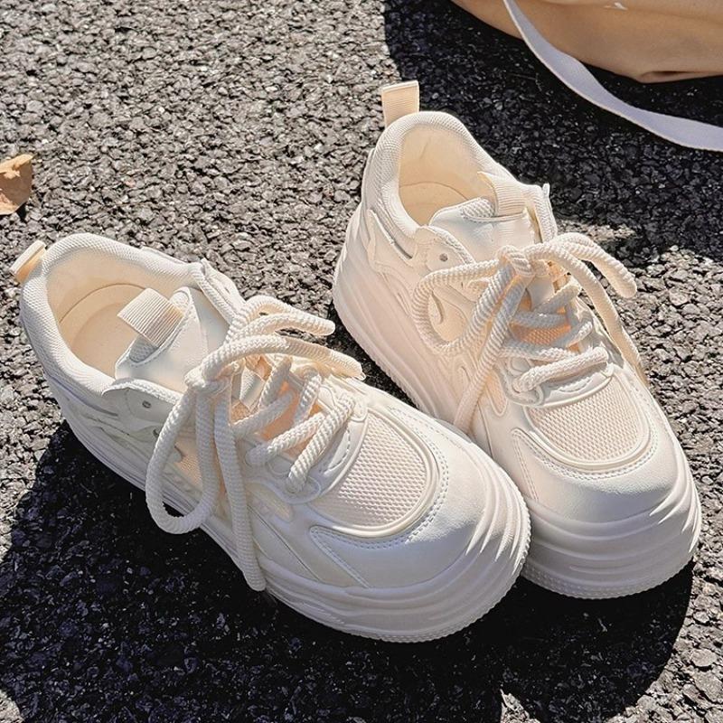 Little white shoes women's new spring and summer versatile platform women's shoes heightening shoes with wide-leg pants sports and leisure shoes