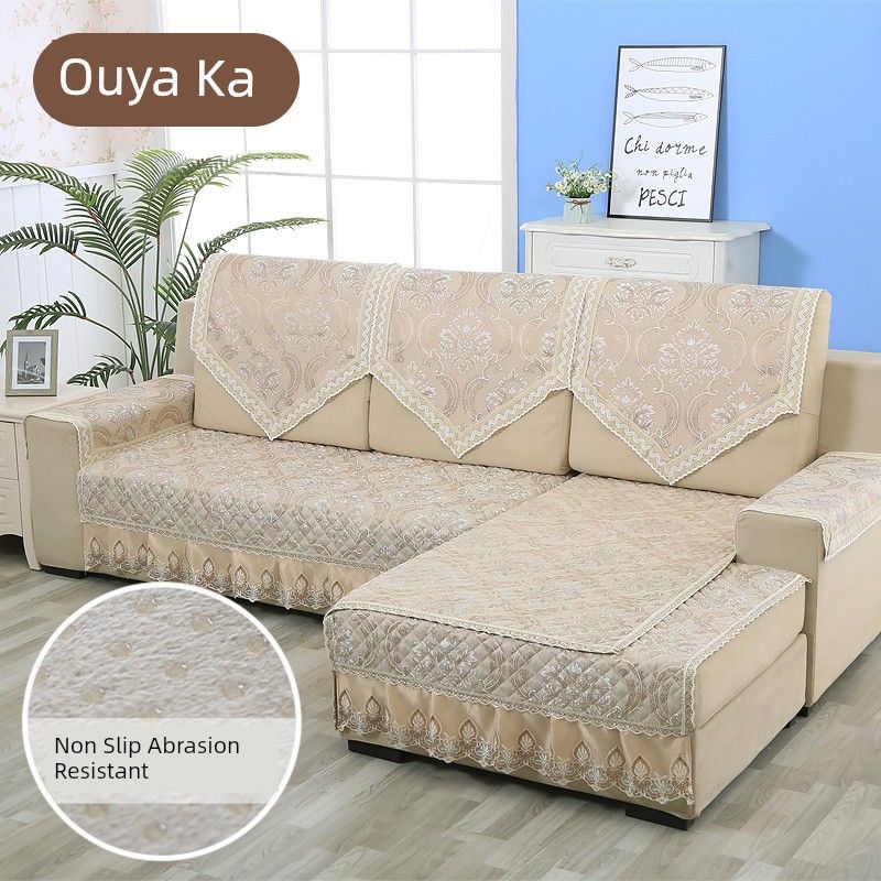 

Противоскользящее треугольное полотенце-подлокотник, подушка для дивана в европейском стиле, лен Ouya Ka Sofa cushion 90*70