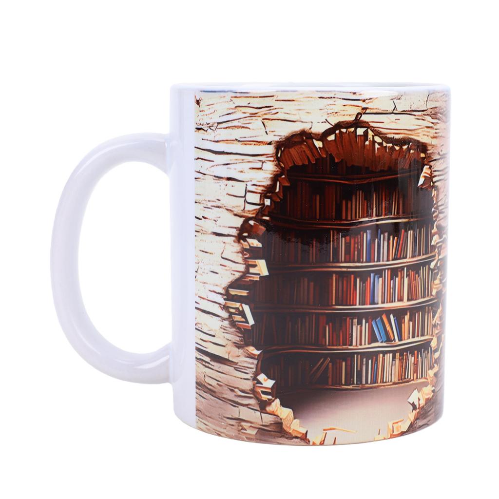 3D Book Mug Ceramic Cup Unique Art Design 3D Visual Effect Book Mug Home Decoration B