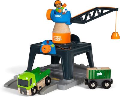 BRIO WORLD Smart Tech Tower Crane Rail 33962 [Wooden Toy]