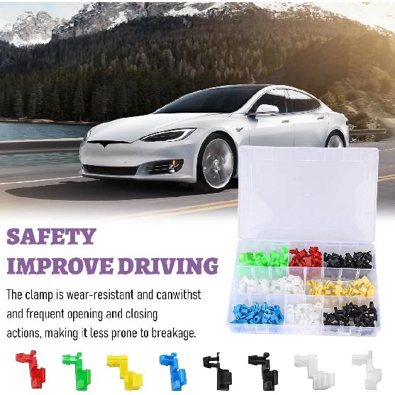 80PCS Car Door Lock Rod Clip Assortment Kit, Left & Right Door Handle Rod End Retainer Latch Locking Clip, Auto Tailgate Handle Push Clamp