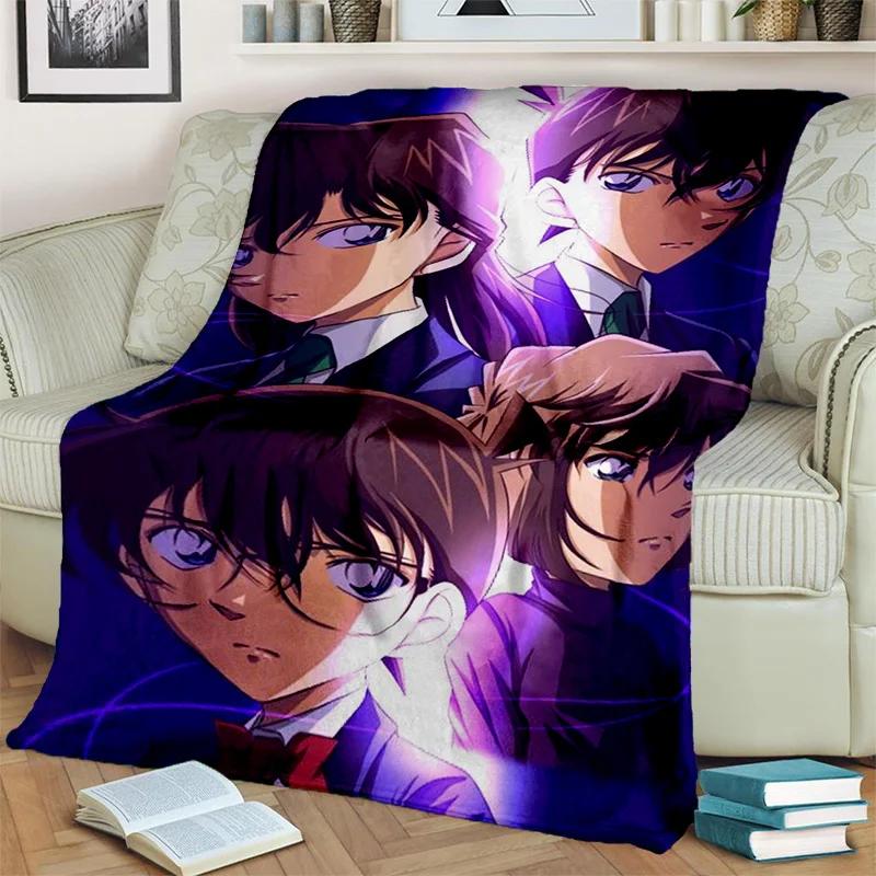 3D Dívčí Detektiv Conan Anime Kreslená HDdeka, Měkká přehozová deka pro Domácí Ložnici Postel Pohovku Piknik Cestování Kancelář Krycí deka Děti