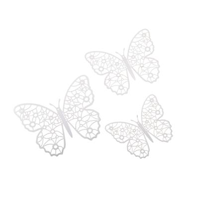 12 Stück/Los Anmutige Linien und lebendige Formgebung - 3D-Schmetterlings-Kuchenaufsatz für Geburtstagsfeier-Dekoration