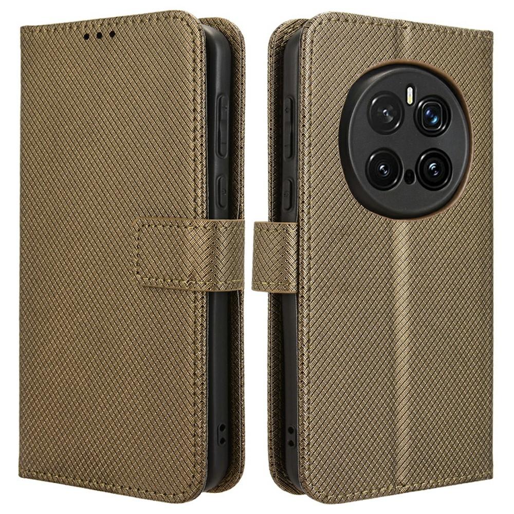 For Honor Magic7 Pro 5G Case PU Leather Diamond Texture Wallet Phone Cover