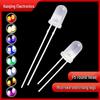 F5 Round Head 5mm Foggy LED Lamp Beads - Red, Blue, Green, Yellow, Orange, Purple, Pink, Warm White, and Multi-Colored LEDs