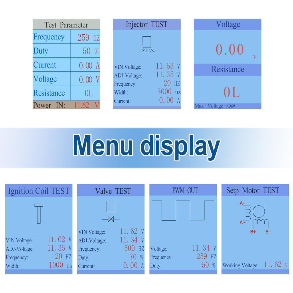 QDB-4A Auto Ignition Coil Tester Car Idle Stepper Motor Solenoid Valve Injector Actuator Fault Detector Driver PWM Generator