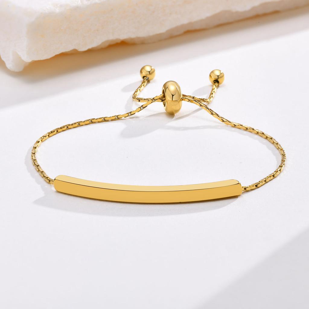 Bracciale a barra inciso personalizzato, Targhetta con nome e coordinate personalizzate, Catena regolabile Gioielli in acciaio inossidabile