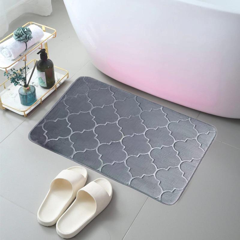 

Коврик для ванной комнаты, нескользящие ковры для умывальника, боковой коврик для ванной, коврик для двери в душевую кабину, пена с эффектом памяти, 3D-подкладка 50cm*80cm темно-серого
