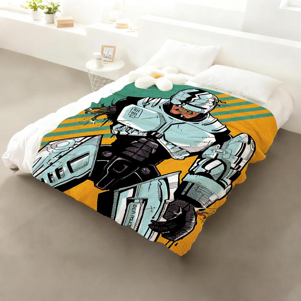 Film Robocop Throw Cozy Soft Flannel Throw Lightweight Skin-Friendly For Sofa Bed Office & Travel