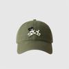 Cute cartoon dog hat for men and women, wide brim, small face, pure cotton soft top cap, couple baseball cap