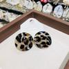 Acryl Leopard Print Ohrringe für Damen Maillard Temperament runde Hängeohrringe Anhänger Neuer Trend Schmuck Bankett