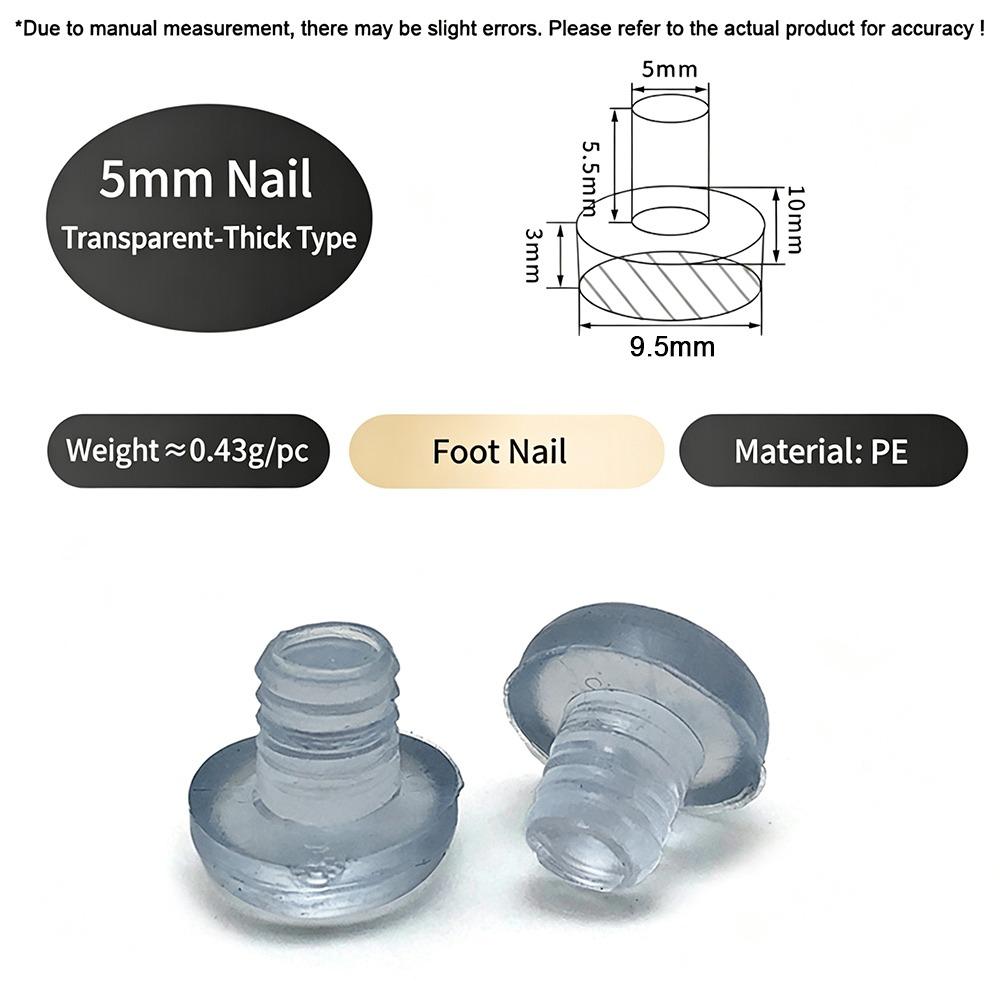50Pcs with Stem Rubber Grippers Table Spacers for Furniture Hole Push in