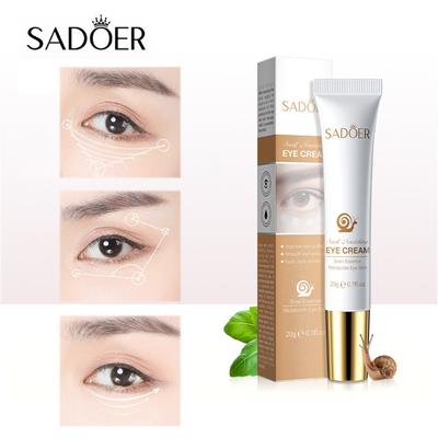 Crème contour des yeux à l'escargot 20 g Anti-rides Raffermissante Élimine les poches sous les yeux Cernes Éclaircit Blanchit Soin de la peau des yeux