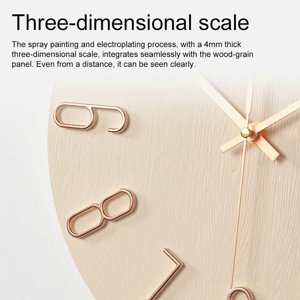 

12 Inch Round Wall Clock Easy To Read Wooden Clocks Simple Decorative Clock Household Dial Watch for Home China Mainland
