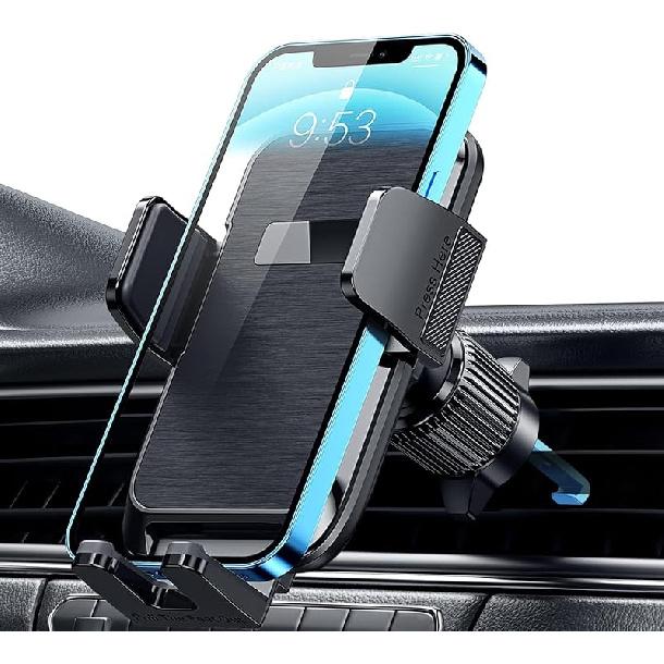 Qifutan Phone Mount for Car Vent [Upgraded Metal Clip] Cell Phone Holder Car Hands Free Cradle in Vehicle Car Phone Holder Mount for Smartphone, Air Vent