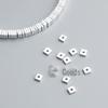 S925 Sterling Silver Small Spacer Beads for DIY Handmade Jewelry – Square Loose Beads for Bracelets & Necklaces