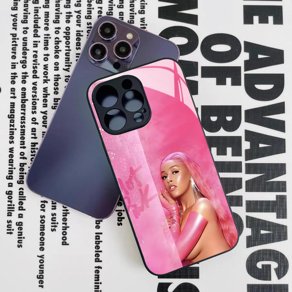 Doja Cat Phone Case for Iphone 17 16 15 14 12 11 13 Pro Max Mini X Air Puls Black Glass Cover