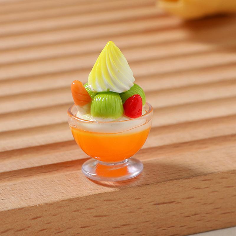 6 Bucăți Păpușă Miniatură Cupă de Cremă Sundae Înghețată Jucării Mini Model Desert Accesorii Decor Acasă