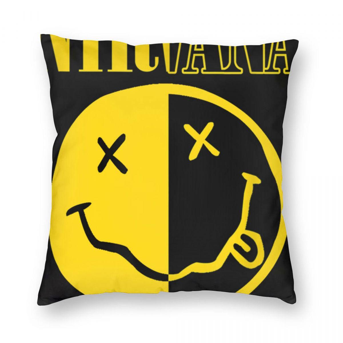 Exquisite Ornaments Unisex Nirvanas One Sided Smile Classic Square Pillowcase Pillow Cover Cushion Throw Pillow For Home Bedroom Car