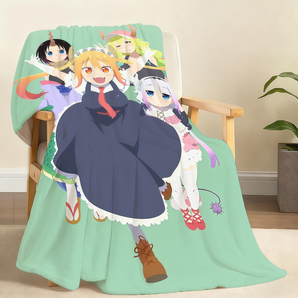 Anime M MisS K Kobayashi D DragonS M Maid Blanket Soft Throw Blanket for Home Bedroom Bed Sofa Picnic Travel Office Blanket Gift 75x90cm