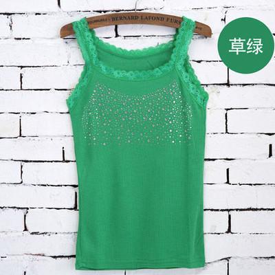 Koreanische Version von heißem Diamant-Westen Damen vielseitig Sommer Spitze Spitze gefädelt Baumwolle Gypsy Strass schmaler Primer I-förmiger Träger