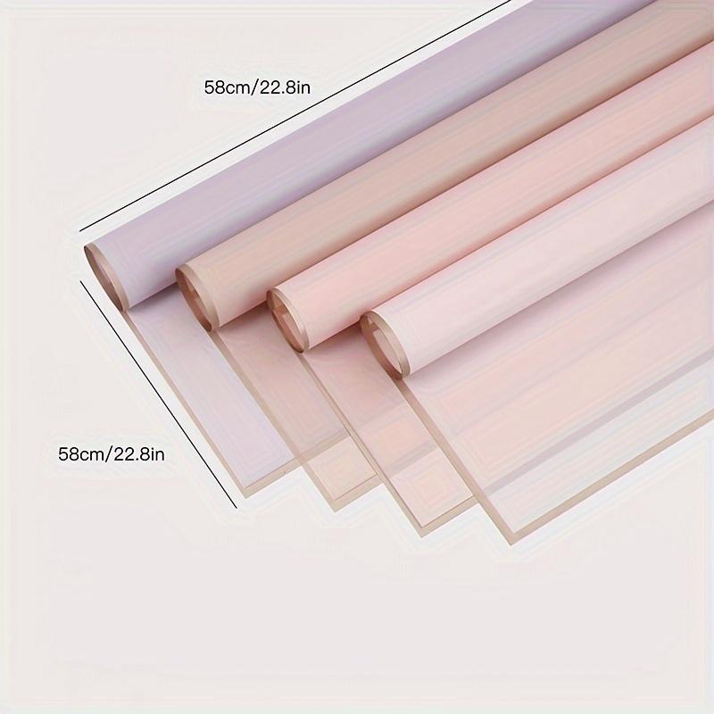 20 Sheets Size 22.8 X 22.8 Inches Semi-transparent Gold Edge Flower Wrapping Paper Plastic Wrapping Paper Flower Packaging DIY Handcraft Supplies