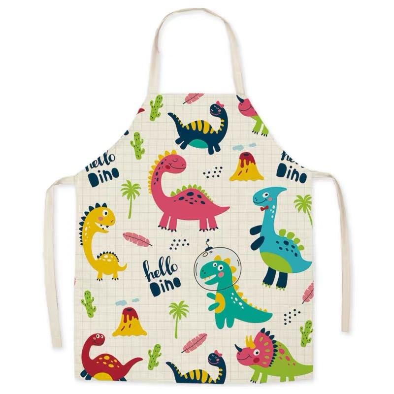 Vibrant Dinosaur Fabric Apron Kitchen Playset For Kids With Essential Accessories Baking