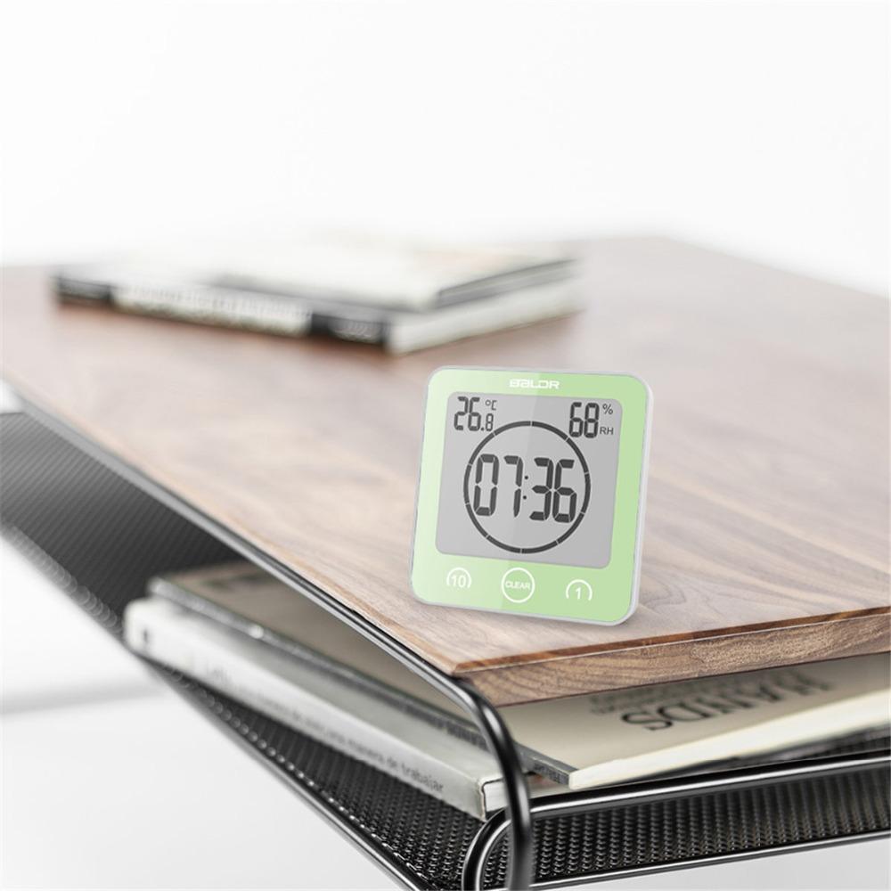 LCD Digital Wasserdicht Für Wasserspritzer Badezimmer Wanduhr Duschuhren Timer Temperatur Luftfeuchtigkeit Küche Waschraum Timer