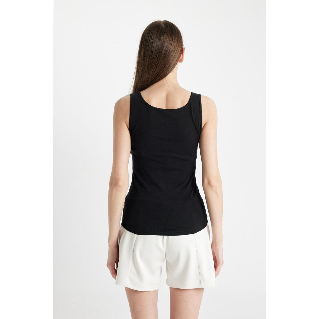 Podkoszulek Fall In Love Regular Fit Cotton Basic Plain Black R9041az24au