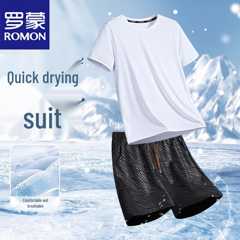 Romon Men s Summer Casual Two-Piece Sport Set XL