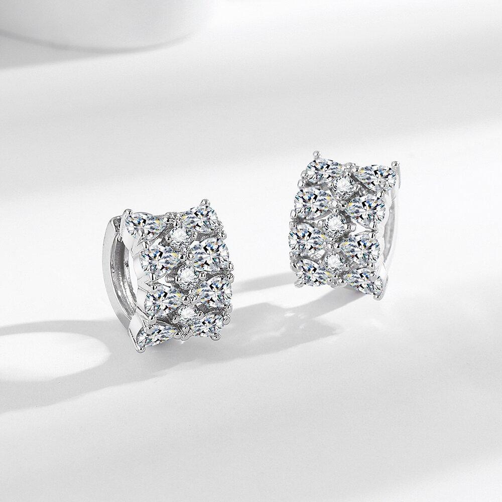 Personalized Bow With Diamond Ear Buckle Copper Micro-Inlaid Zircon Fashion Short Earrings Temperament Earrings