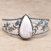 Scolecite Shell Gemstone Handmade Silver Jewelry Cuff Bracelets 7''Adjustable