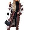 Damen Jacquard Strick V-Ausschnitt Locker Geometrischer Pullover Strickjacke - Herbst/Winter